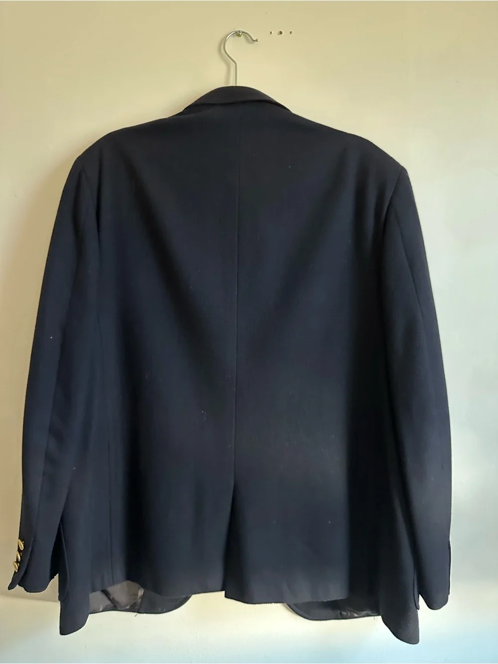 Vintage Saks Fifth Avenue 100% Cashmere Blazer Navy Blue Brass Buttons 46R